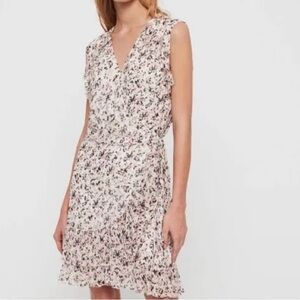 AllSaints Priya Freefall Ruffled Wrap Dress Sz XS